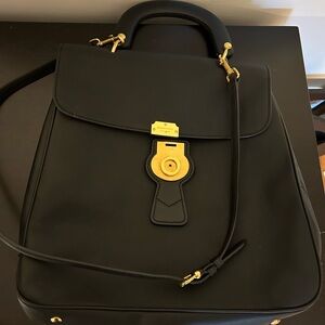 Burberry Black Leather Large DK88 Top Handle Bag